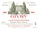 Domaine Michel Moreau Givry clos Saint Antoine 2008