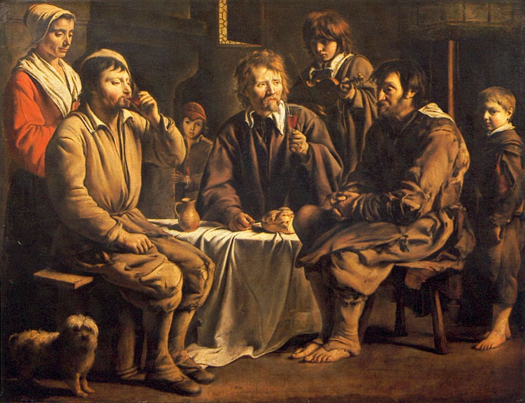 Louis LE NAIN ?, Laon, vers 1600/1610 - Paris, 1648. Repas de paysans, 1642. © Musée du Louvre / A. Dequier - M. Bard.