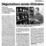 Dégustations oenolo-littéraires. Sud Ouest 25/06/2009.
