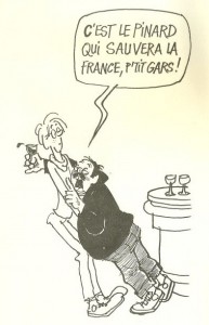 Dessin de Cabu dans Les mots du vin et de l'ivresse de Martine Chatelain-Courtois.