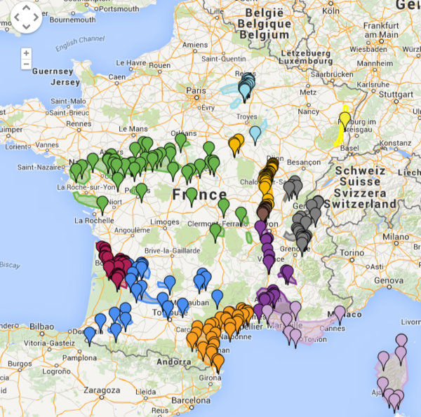 Carte de France des vins