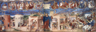 Le Christ-Vigne de Lorenzo Lotto, Histoire de Santa Barbara, fresque de l'église de Trescore, Bergame, 1524.